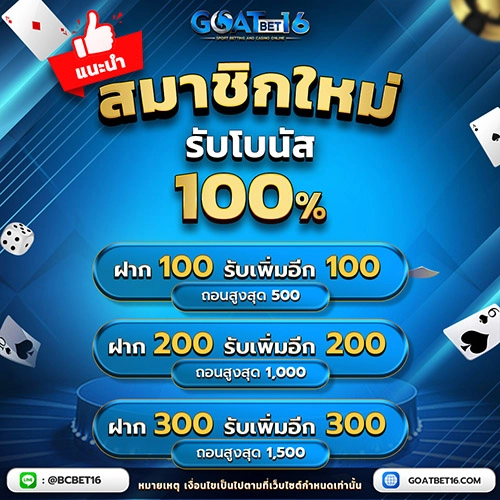 สมัครสมาชิกใหม่ GOATBET16