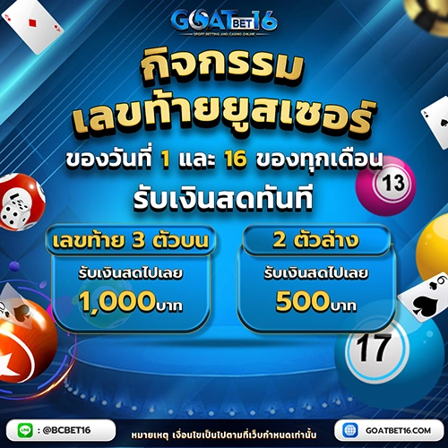 โปรโมชั่นกิจกรรม GOATBET16