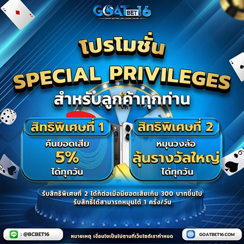 สิทธิพิเศษ GOATBET16
